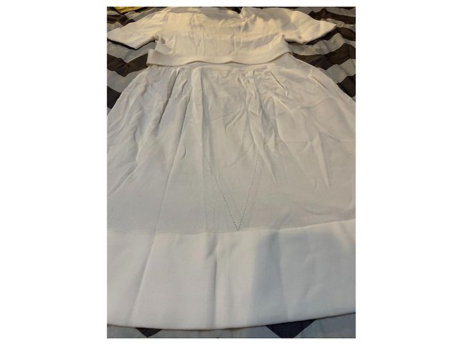 Vestido Versace Branco de Viscose e Nylon com Cinto Dourado Gold hardware - vista 18