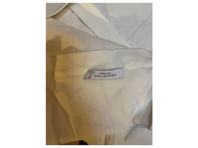 Vestido Versace Branco de Viscose e Nylon com Cinto Dourado Gold hardware - vista 20