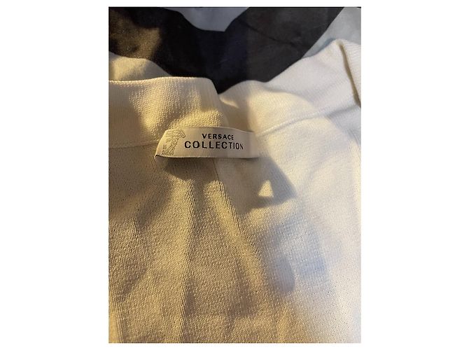 Vestido Versace Branco de Viscose e Nylon com Cinto Dourado Gold hardware - vista 6