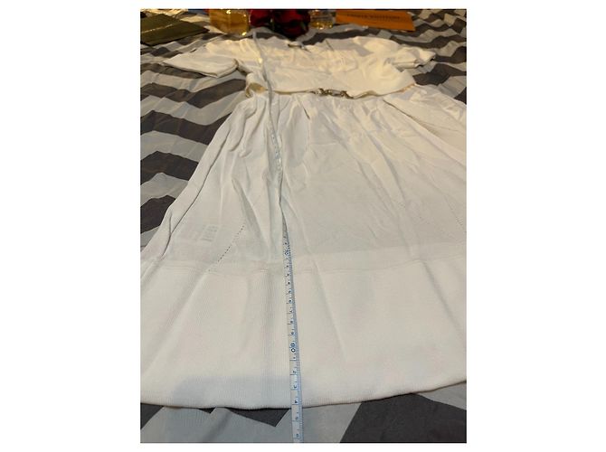 Vestido Versace Branco de Viscose e Nylon com Cinto Dourado Gold hardware - vista 7