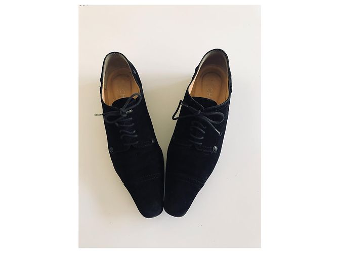 Chanel Chaussures en daim à lacets Noir - vue 13