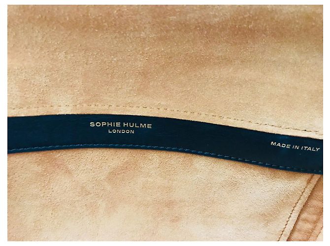 Sophie Hulme Borsa Bolt in pelle e montone Nero Gold hardware - vista 10