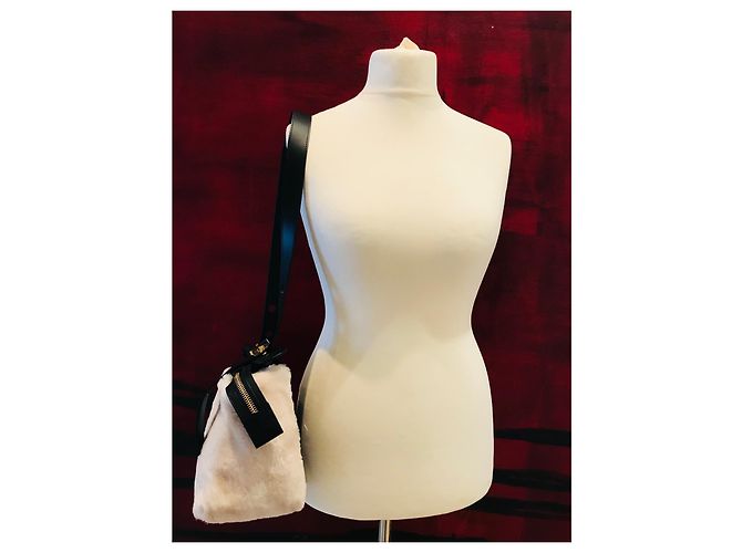 Sophie Hulme Borsa Bolt in pelle e montone Nero Gold hardware - vista 17