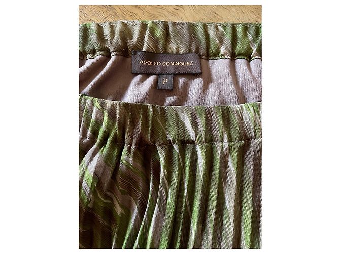 Falda Adolfo Dominguez Plisada Estampado verde sol y topo Talla 36 Gris pardo - vista 4