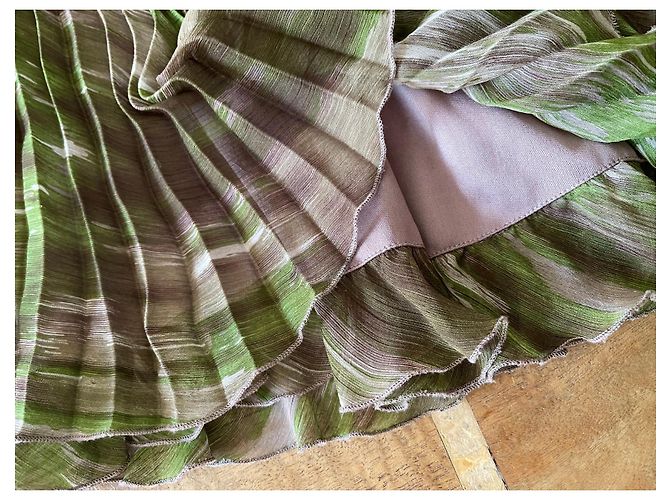 Falda Adolfo Dominguez Plisada Estampado verde sol y topo Talla 36 Gris pardo - vista 5