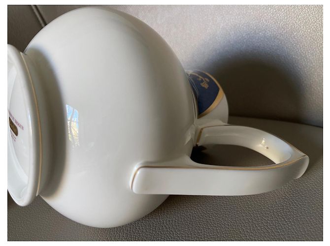 cafetière Cartier Bone China Or 24k "La Maison du Shogun" Blanc Bleu Doré - vue 11