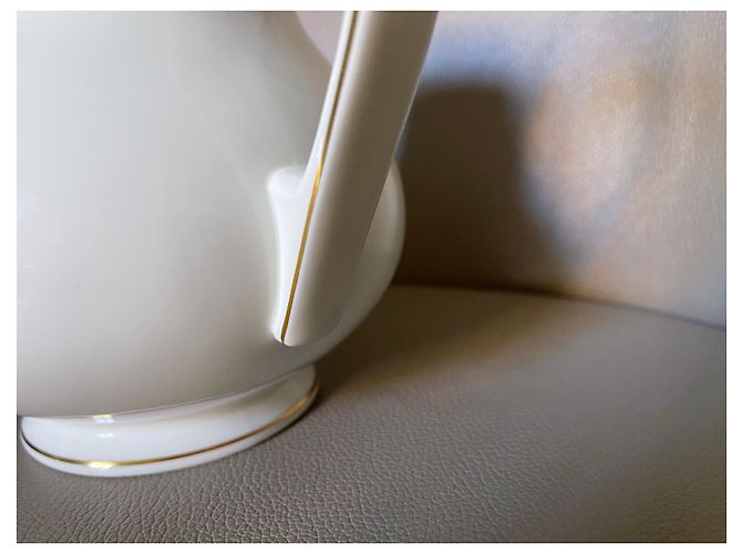 cafetière Cartier Bone China Or 24k "La Maison du Shogun" Blanc Bleu Doré - vue 12