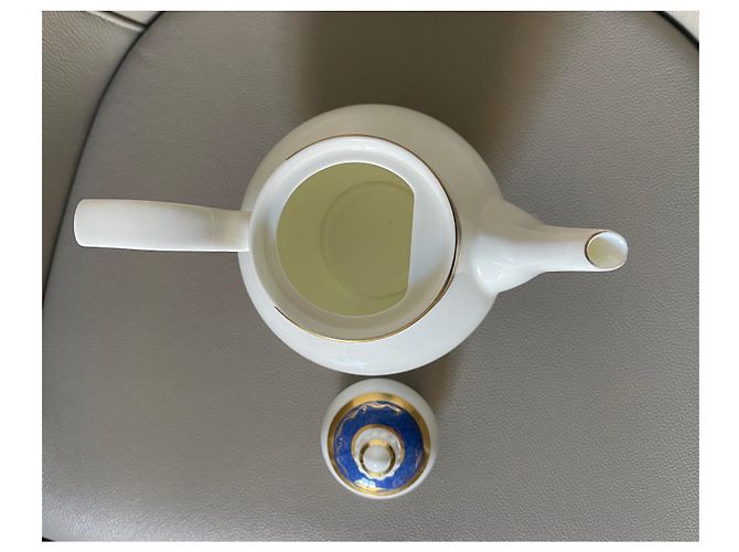 cafetière Cartier Bone China Or 24k "La Maison du Shogun" Blanc Bleu Doré - vue 18