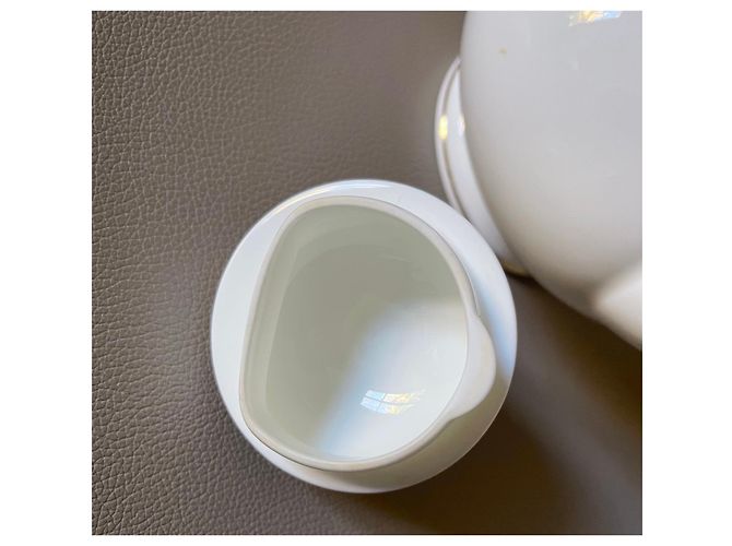 cafetière Cartier Bone China Or 24k "La Maison du Shogun" Blanc Bleu Doré - vue 20
