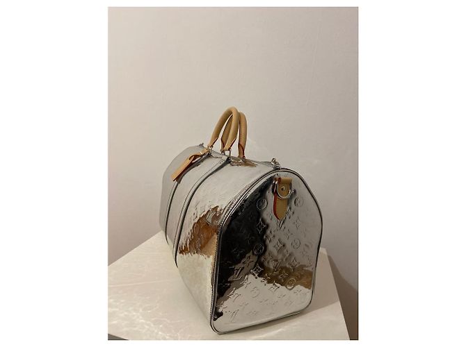 Abbesses Louis Vuitton Keepall Bandouliere 50 Tela Specchio Argento - vista 2