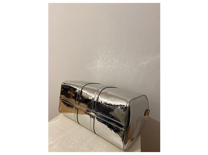 Abbesses Louis Vuitton Keepall Bandouliere 50 Tela Specchio Argento - vista 4