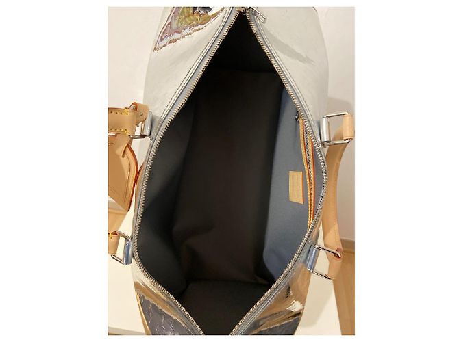 Abbesses Louis Vuitton Keepall Bandouliere 50 Tela Specchio Argento - vista 5