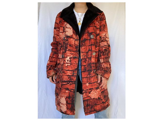 Giacca Jean Paul Gaultier in cotone nero e arancione - vista 4