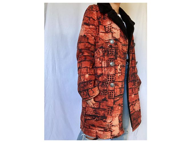 Giacca Jean Paul Gaultier in cotone nero e arancione - vista 6