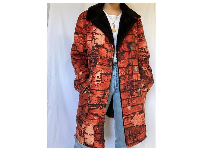 Giacca Jean Paul Gaultier in cotone nero e arancione - vista 7