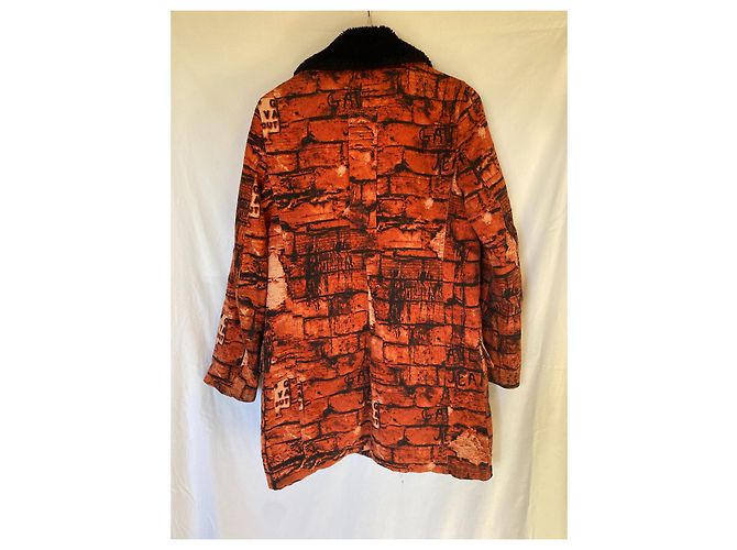Giacca Jean Paul Gaultier in cotone nero e arancione - vista 9