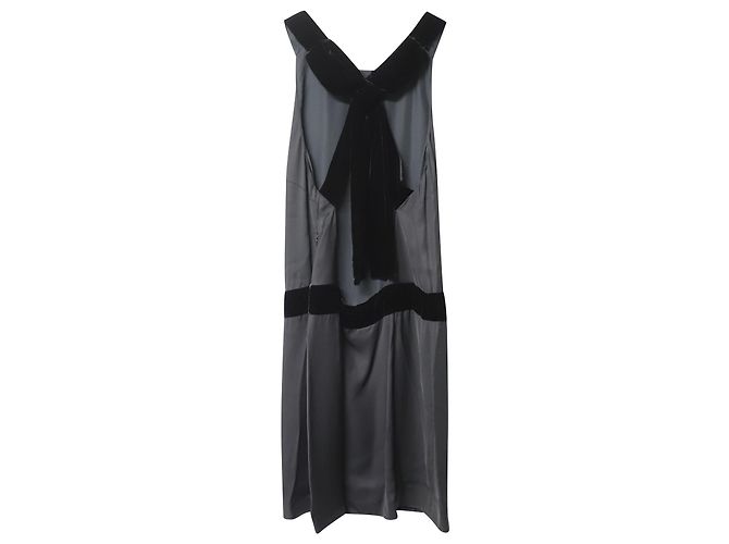 Rotes rückenfreies Minikleid von Valentino mit Samtschleife aus grauem Polyester - Ansicht 4