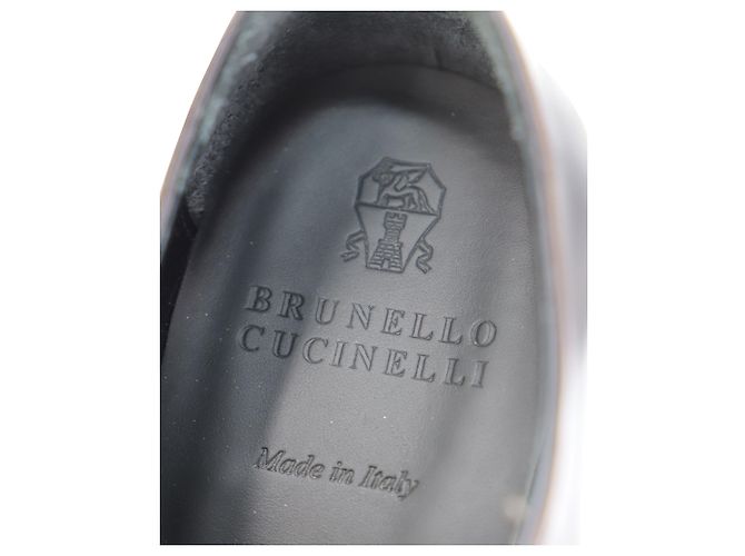 Brunello Cucinelli Oxford Shoes with Buckle in Brown Leather - vue 8