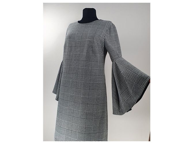 Alice + Olivia Hahnentritt Kleid Schwarz Weiß - Ansicht 2