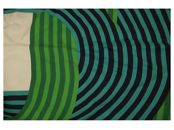 Hermès Hermes Maillons Sciarpa Hermes 2013 Joel Stein bianco verde blu stampa colorata Multicolore - vista 7