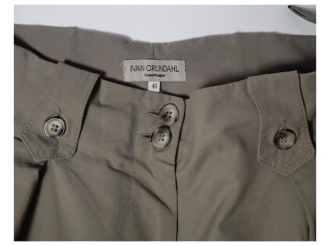 Autre Marque Calça larga Ivan Grundahl verde claro couro algodão nylon - vista 6