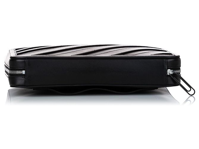 Off White Black Binder Clip Leder Clutch Bag - Ansicht 4