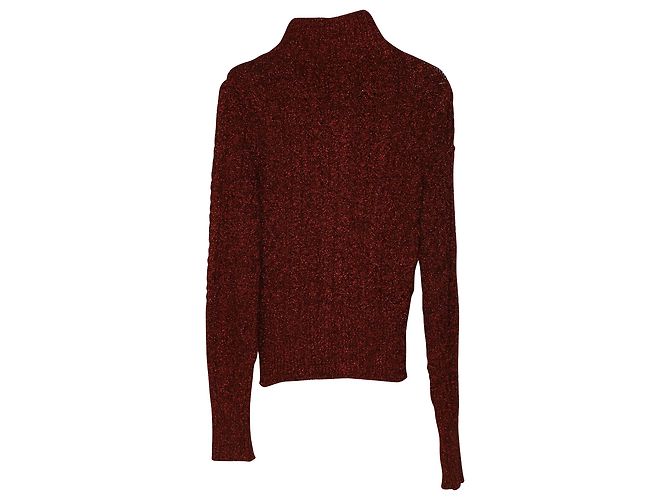 Isabel Marant Daley Pullover mit Zopfmuster und Reißverschluss aus burgunderrotem Polyamid Bordeaux - Ansicht 4
