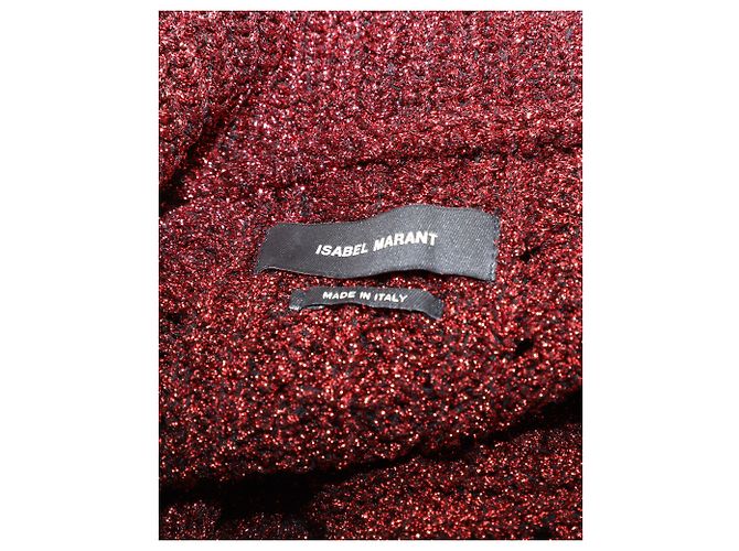 Isabel Marant Daley Pullover mit Zopfmuster und Reißverschluss aus burgunderrotem Polyamid Bordeaux - Ansicht 5