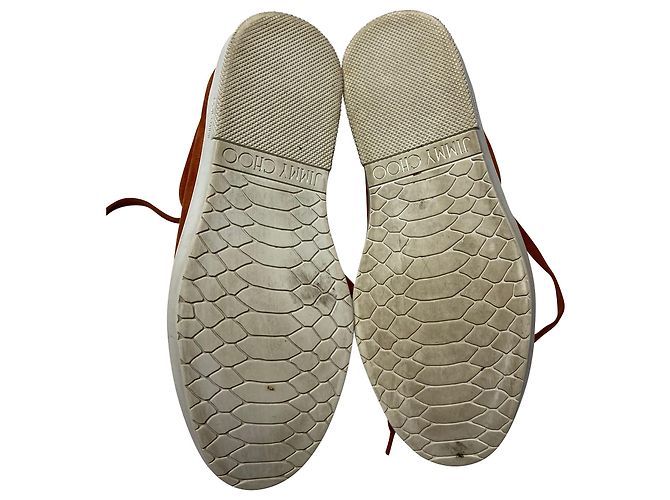 Jimmy Choo Baskets Cash en Daim Marron - vue 5