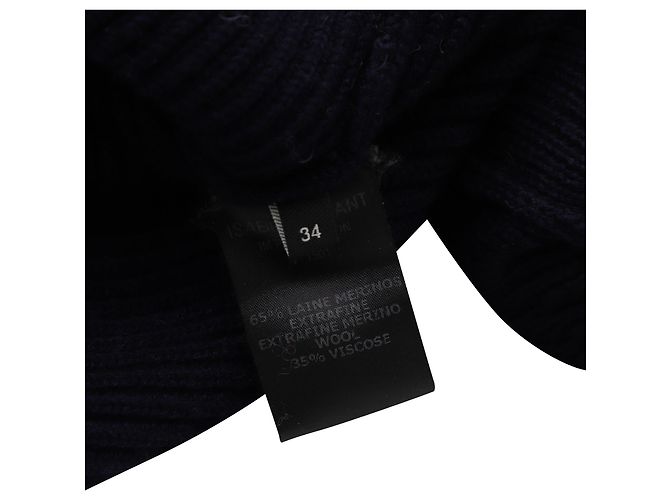 Jersey elástico Isabel Marant de lana azul marino - vista 6