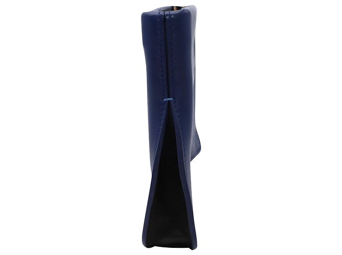 Bolsa de embreagem Smythson em couro azul Azul marinho - vista 3
