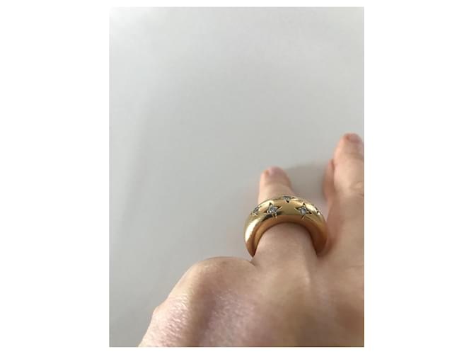 Chaumet Bague jonc  7 diamants étoiles Bijouterie dorée - vue 5