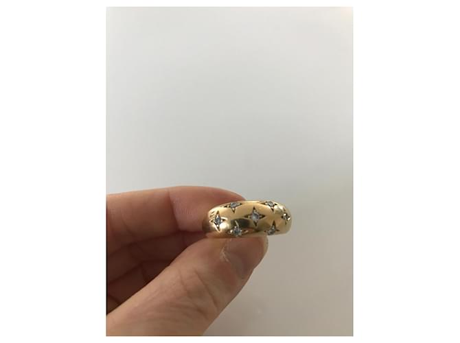 Chaumet Bague jonc  7 diamants étoiles Bijouterie dorée - vue 6