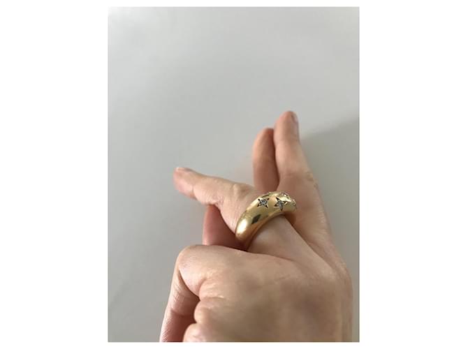 Chaumet Bague jonc  7 diamants étoiles Bijouterie dorée - vue 8