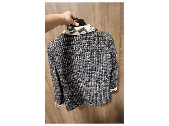 Cambon Chanel Tweed Jacke mit Kamelienmotiv Größe 42 Mehrfarben - Ansicht 3