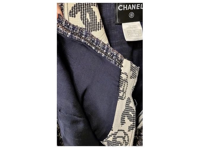 Cambon Chanel Tweed Jacke mit Kamelienmotiv Größe 42 Mehrfarben - Ansicht 5