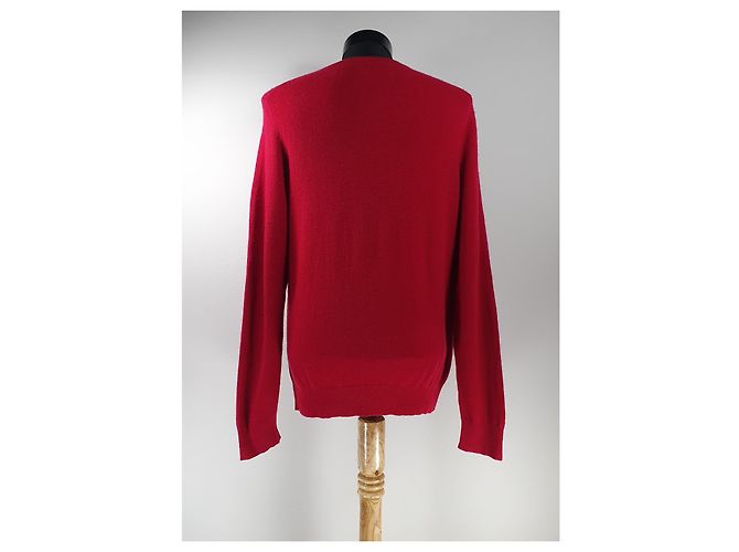 Autre Marque Apt. 9 Kaschmir Pullover mit V-Ausschnitt Rauten Rot Mehrfarben - Ansicht 4