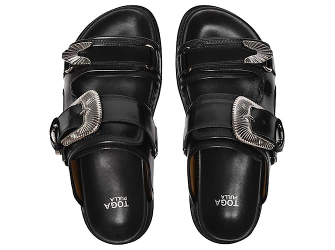 Toga Pulla Sandali in Pelle Nera Nero - vista 3