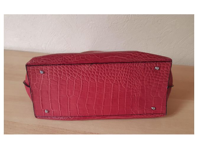 Autre Marque Borsa Kesslord in pelle effetto coccodrillo lampone - vista 3