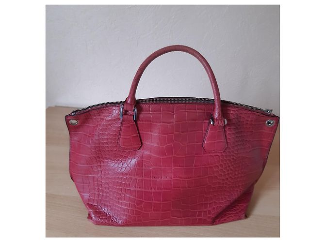 Autre Marque Borsa Kesslord in pelle effetto coccodrillo lampone - vista 4
