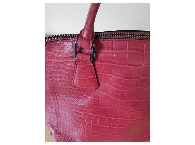 Autre Marque Borsa Kesslord in pelle effetto coccodrillo lampone - vista 5