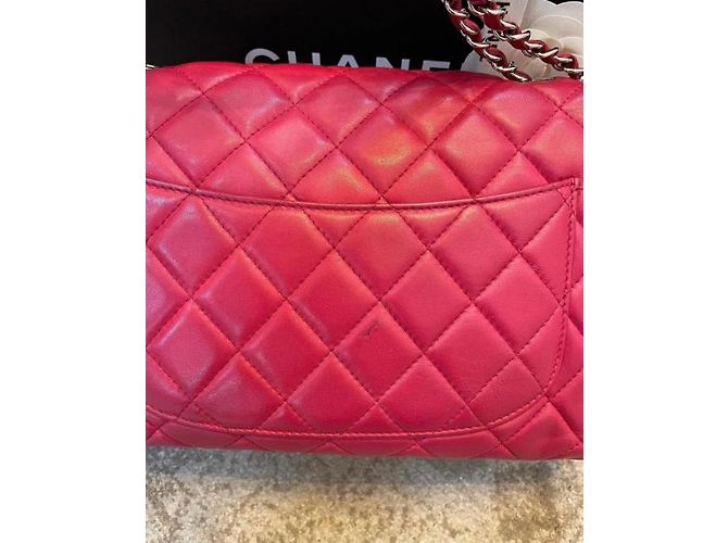 Borsa a mano Chanel Jumbo Classic in agnello rosso - vista 2