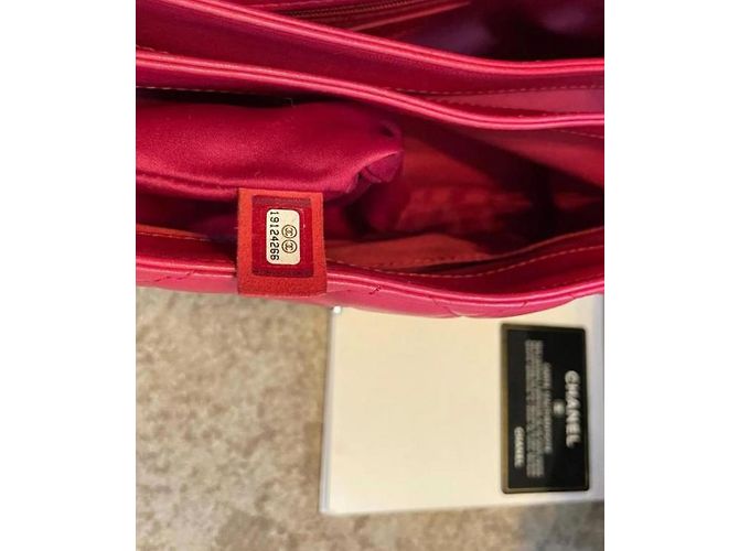 Borsa a mano Chanel Jumbo Classic in agnello rosso - vista 3