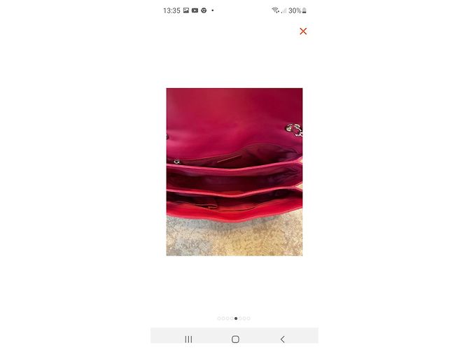 Borsa a mano Chanel Jumbo Classic in agnello rosso - vista 6