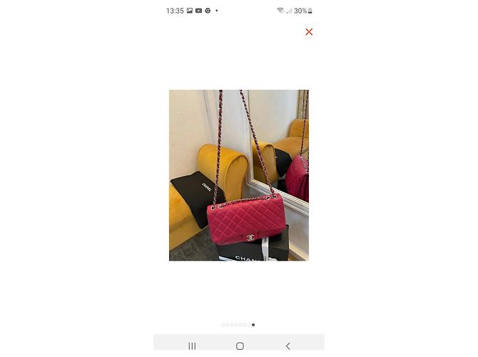 Borsa a mano Chanel Jumbo Classic in agnello rosso - vista 9