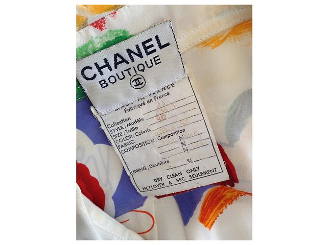 Cambon Chanel Camicetta 100% soie Bianco sporco - vista 3