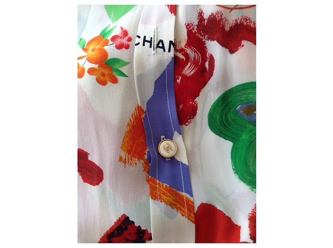 Cambon Chanel Camicetta 100% soie Bianco sporco - vista 5