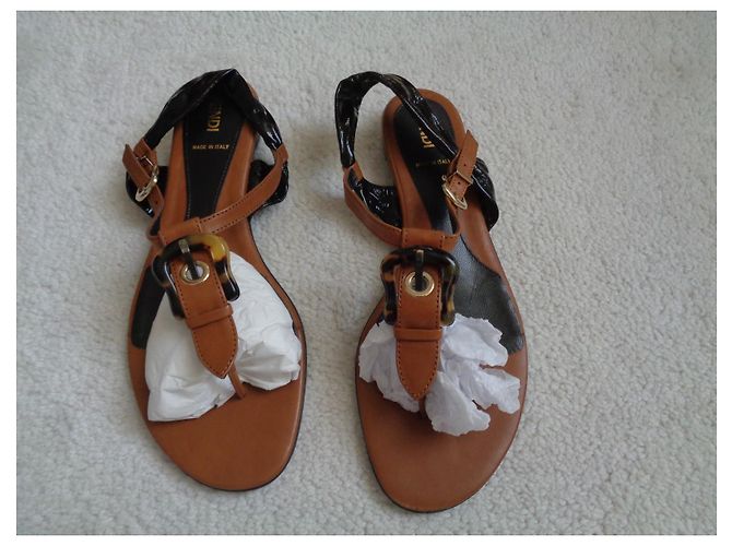 Fendi Sandalen Leder Braun - Ansicht 6