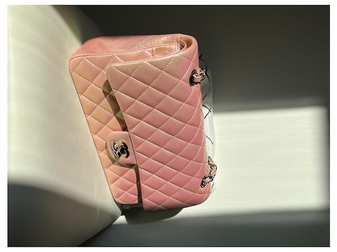 2.55 Sac Chanel Piel de ternera irisada y metal plateado Rosa - vista 14