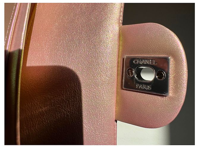 2.55 Sac Chanel Piel de ternera irisada y metal plateado Rosa - vista 16